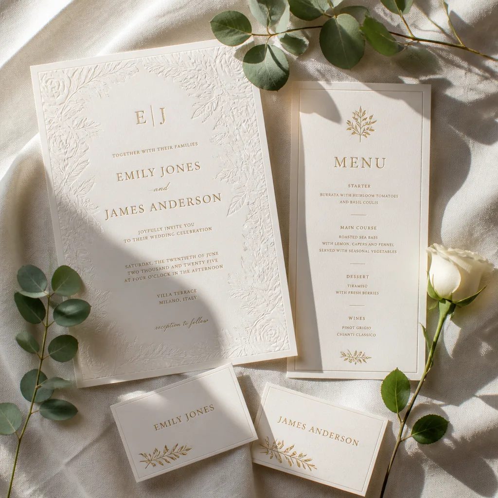 Wedding invitations and details